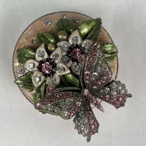 Austrian Crystal Trinket Jewelry Box  Butterfly Genuine